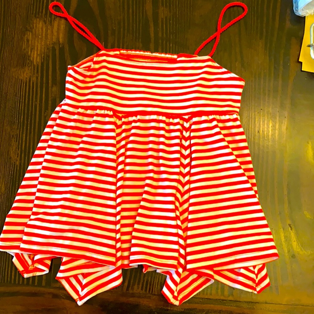 New never worn old navy top lg 10/12 orange stripe